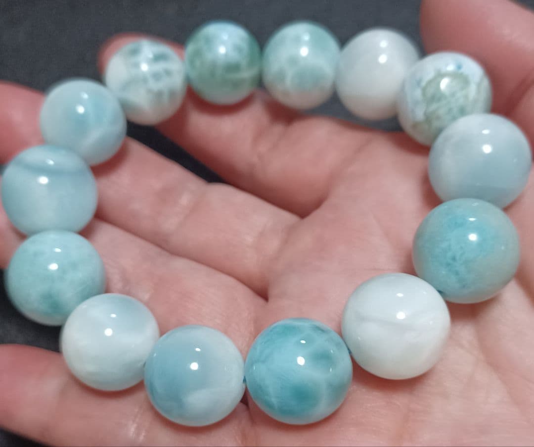 ★★★ラリマー ブレスレット★★★ 　　15mm内径17cm　存在感ある大玉！