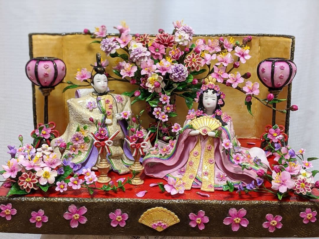 ひろりん様２点おまとめ♡クレイフラワー♡雛人形♡お雛様フラワーアレンジメント