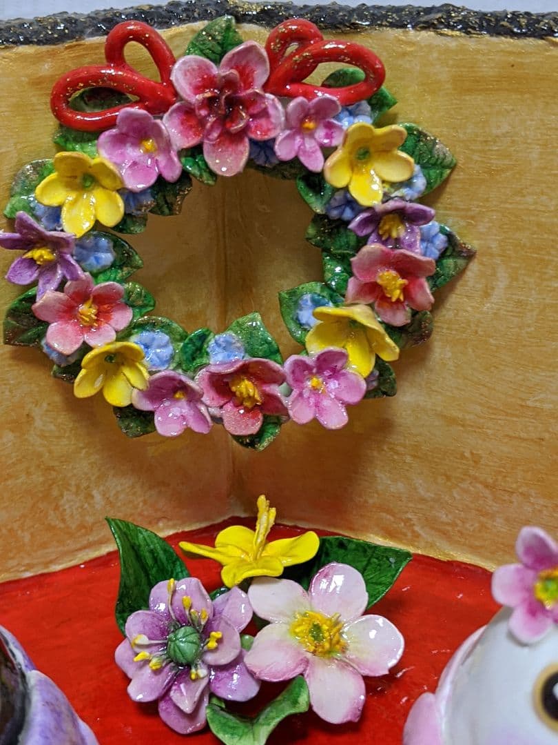 ひろりん様２点おまとめ♡クレイフラワー♡雛人形♡お雛様フラワーアレンジメント