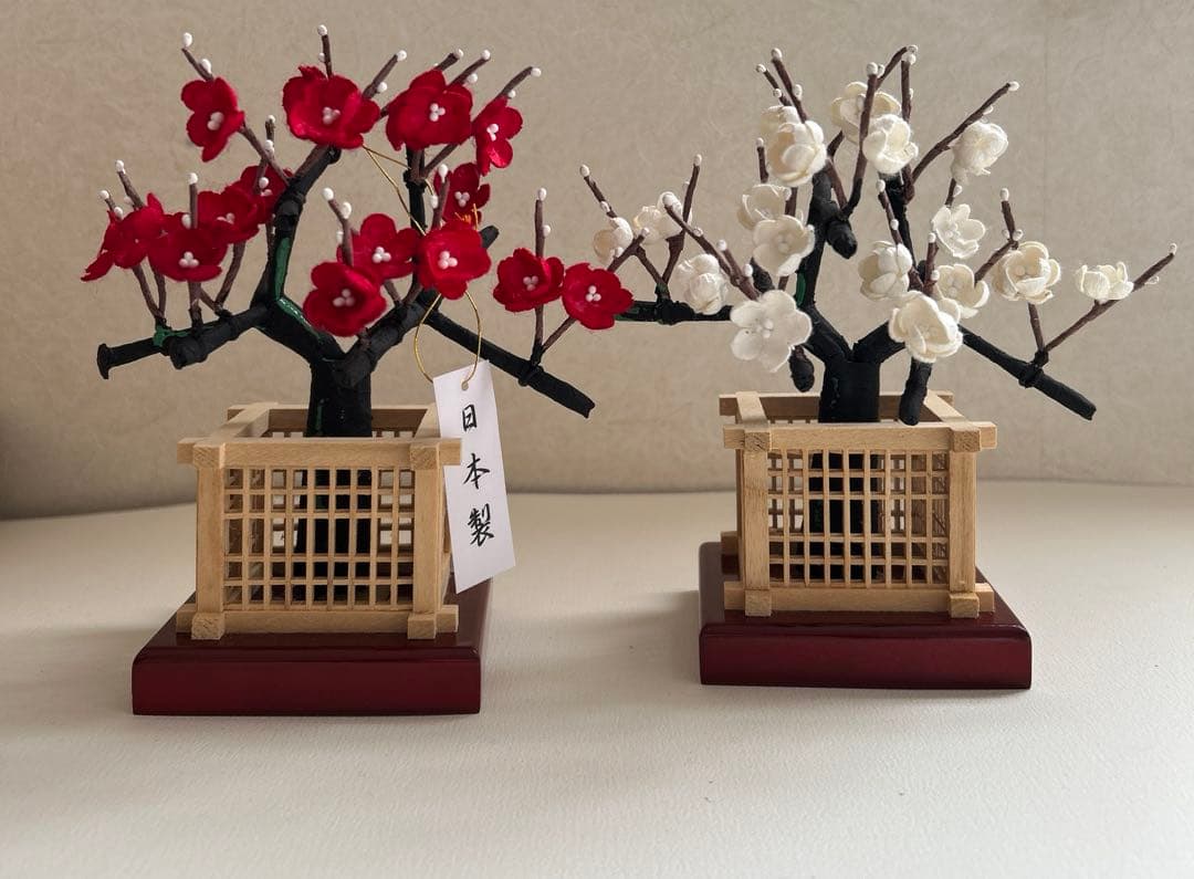 雛道具　紅白梅　雛人形　お雛様　繭　繭玉