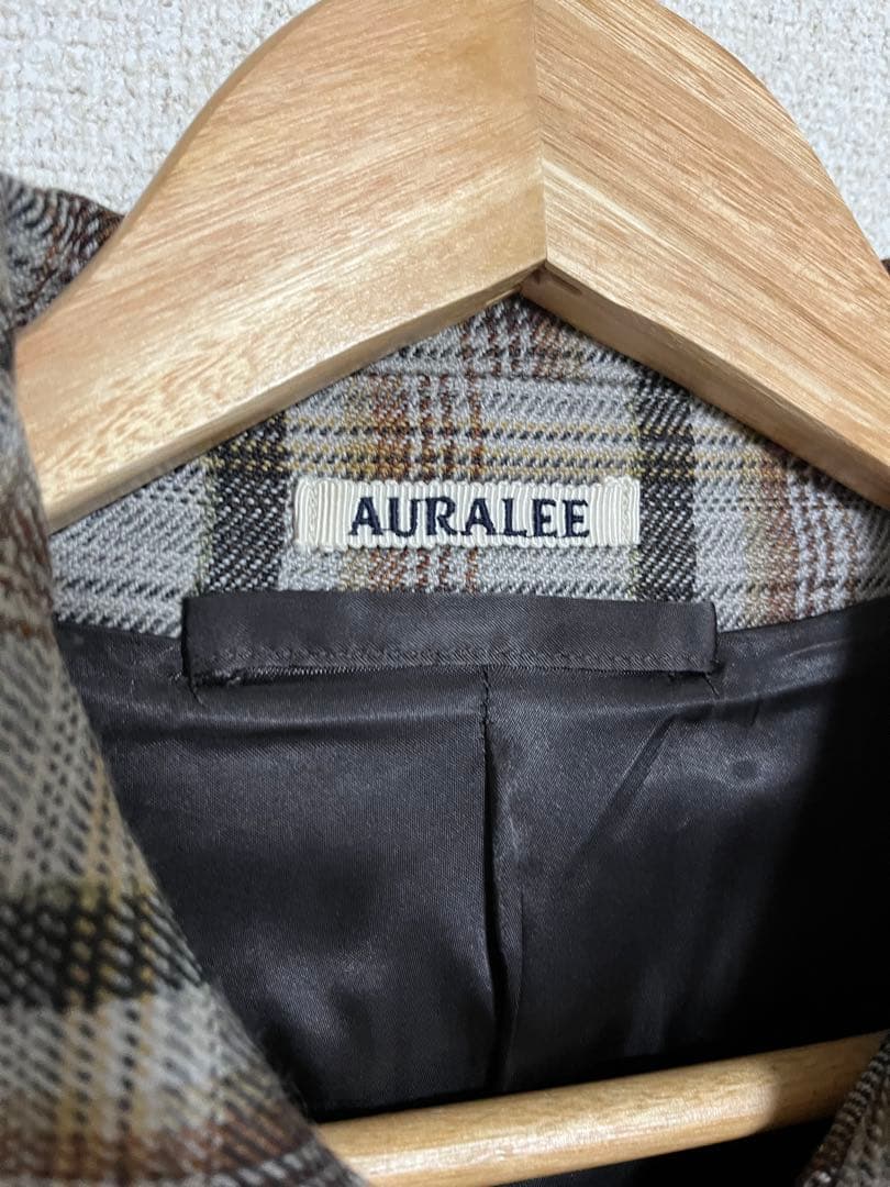 AURALEE オーラリー　チェックステンカラーコート　サイズ4