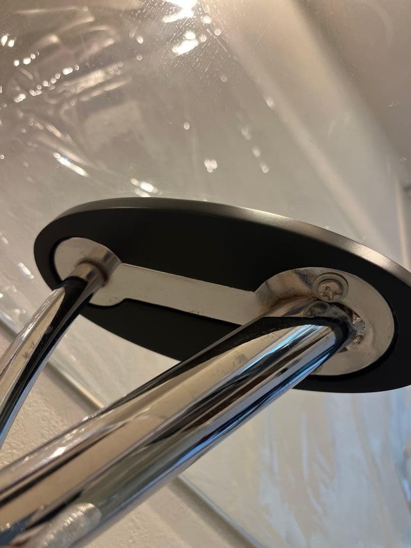 ミッドセンチュリー スクエア ガラステーブル 2段 TEMPERED GLASS