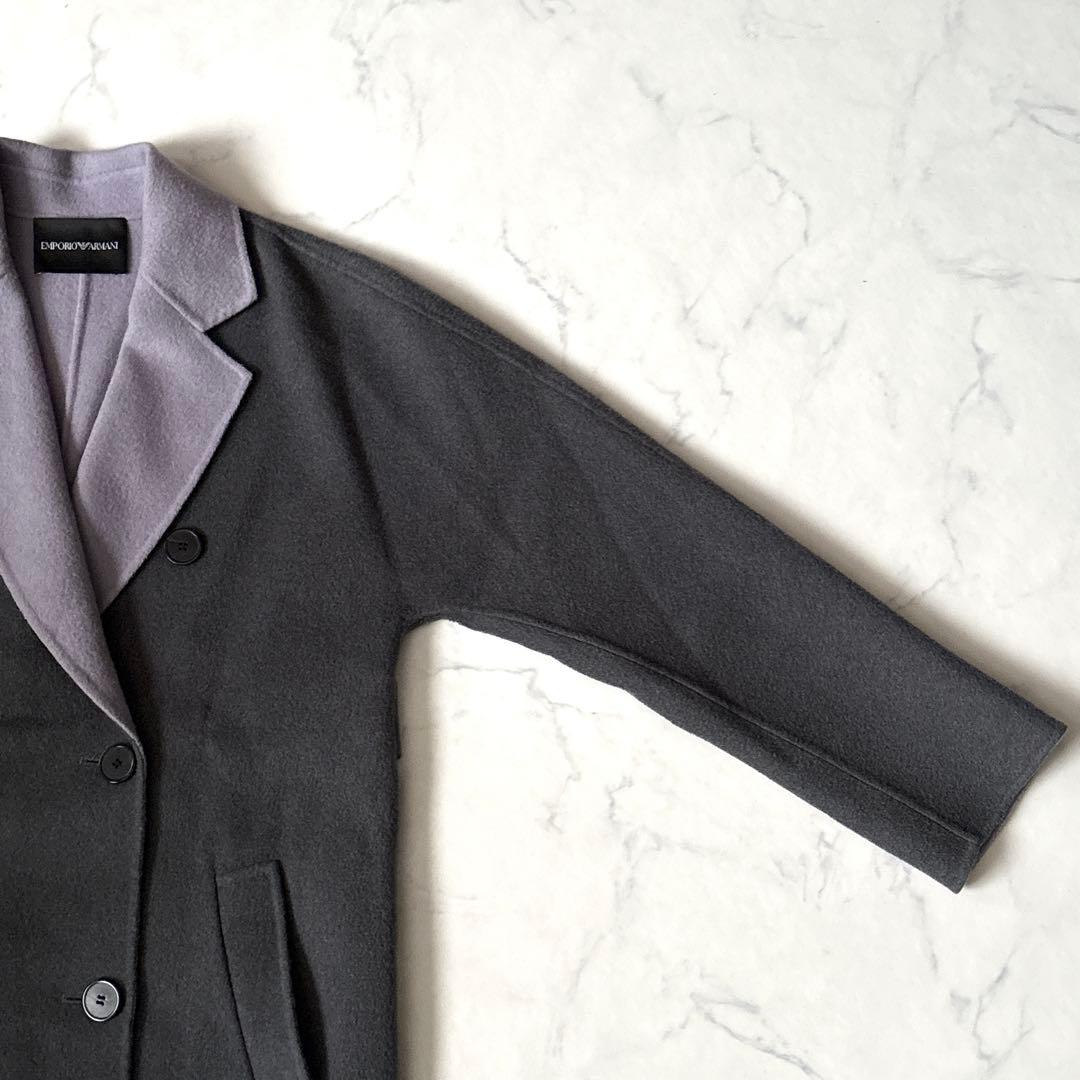 【EMPORIO ARMANI】カシミヤウールリバーコート　チェスターコート38