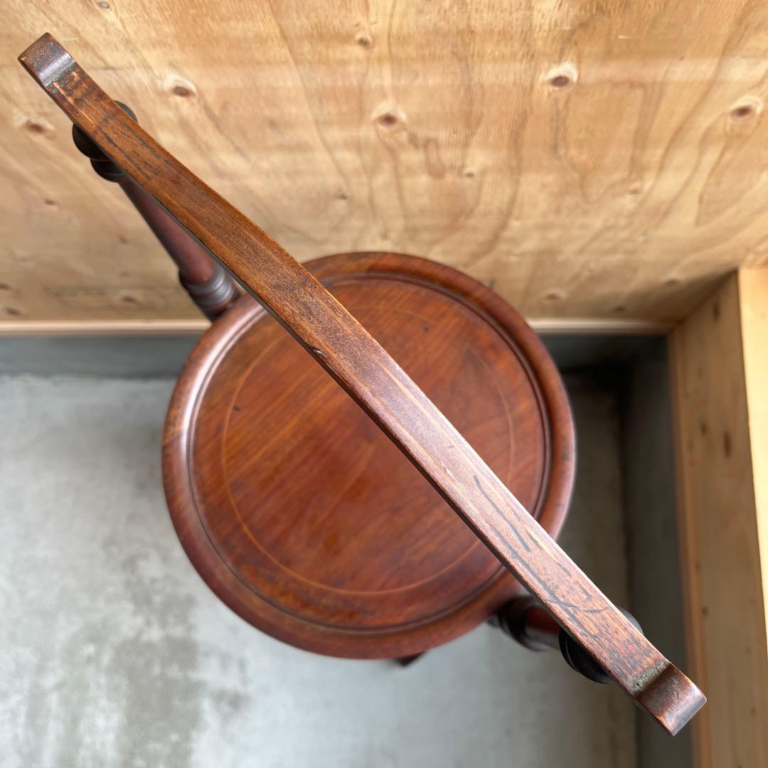 ケーキスタンド アンティーク イギリス 木製 三段 インレイ アフタヌーンティー