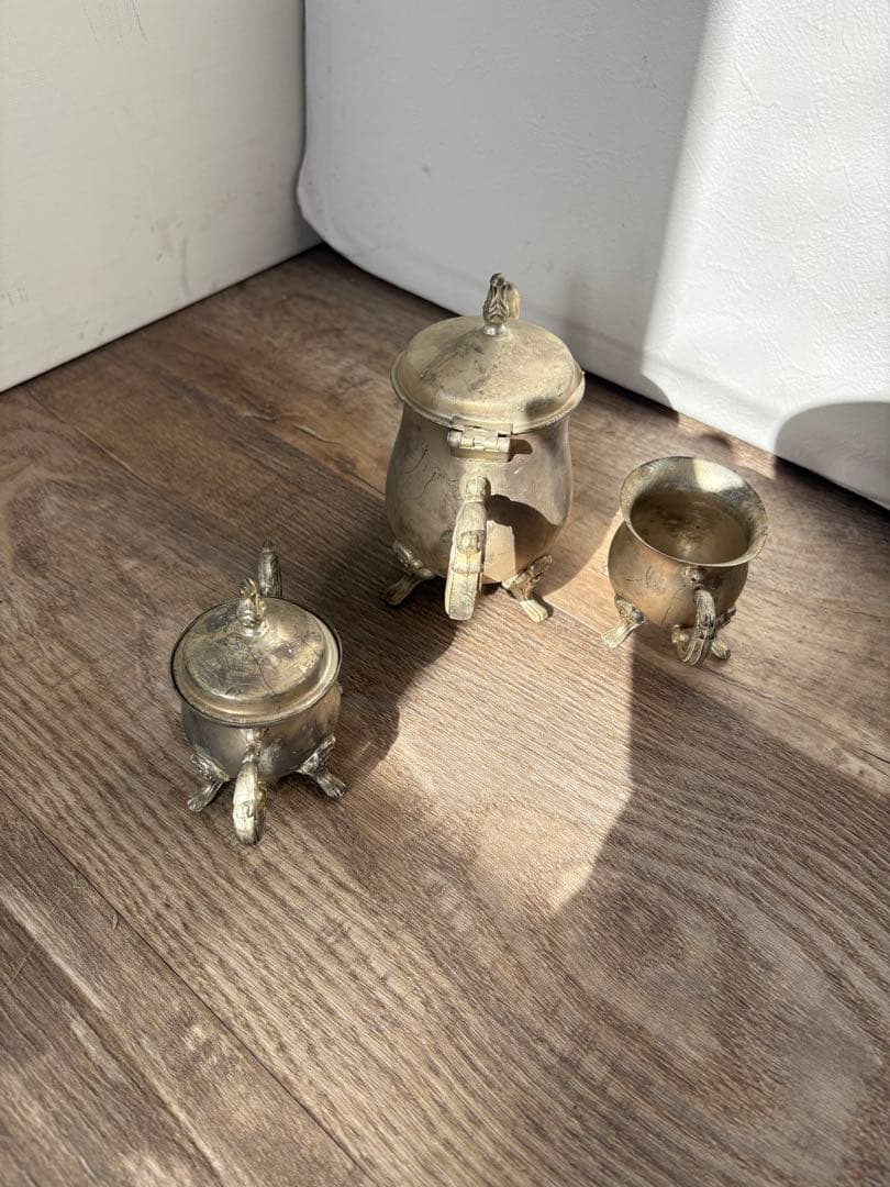 ヴィンテージ　シルバー　ティーポット　クリーマー　シュガーポット