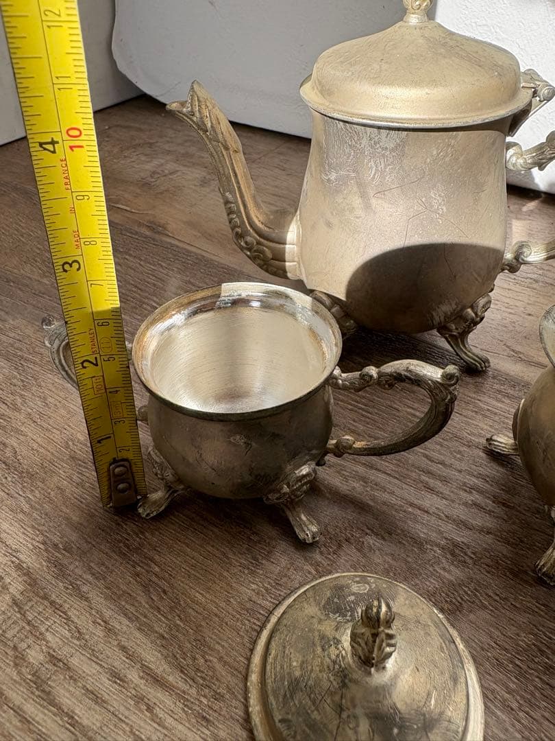 ヴィンテージ　シルバー　ティーポット　クリーマー　シュガーポット