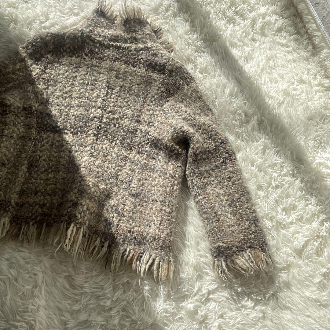 美品 希少【45R Bandou-Rツィード風ニットカーディガン】