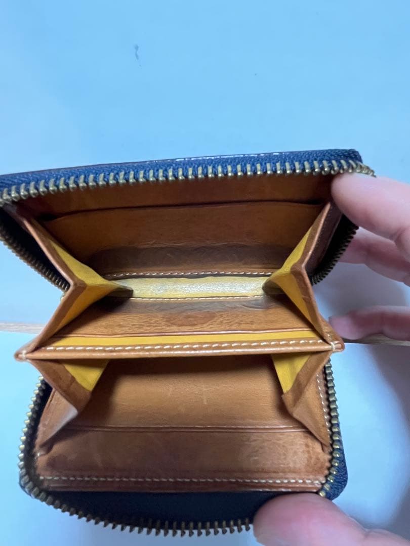 【美品】GANZO ガンゾ　リザード　トカゲ革　小銭入れ　ネイビー