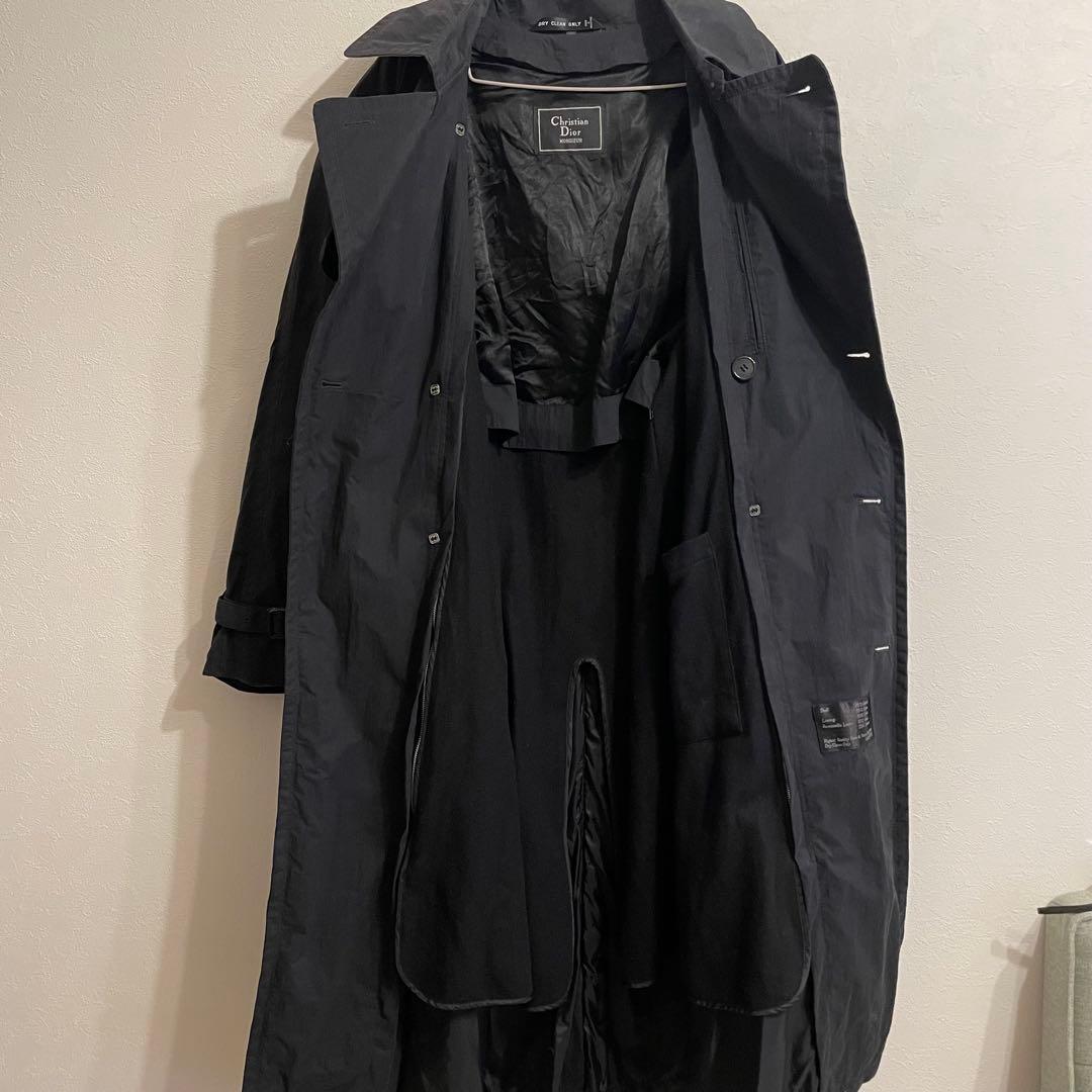 Christian Dior 黒のトレンチコート ウエストベルト付き