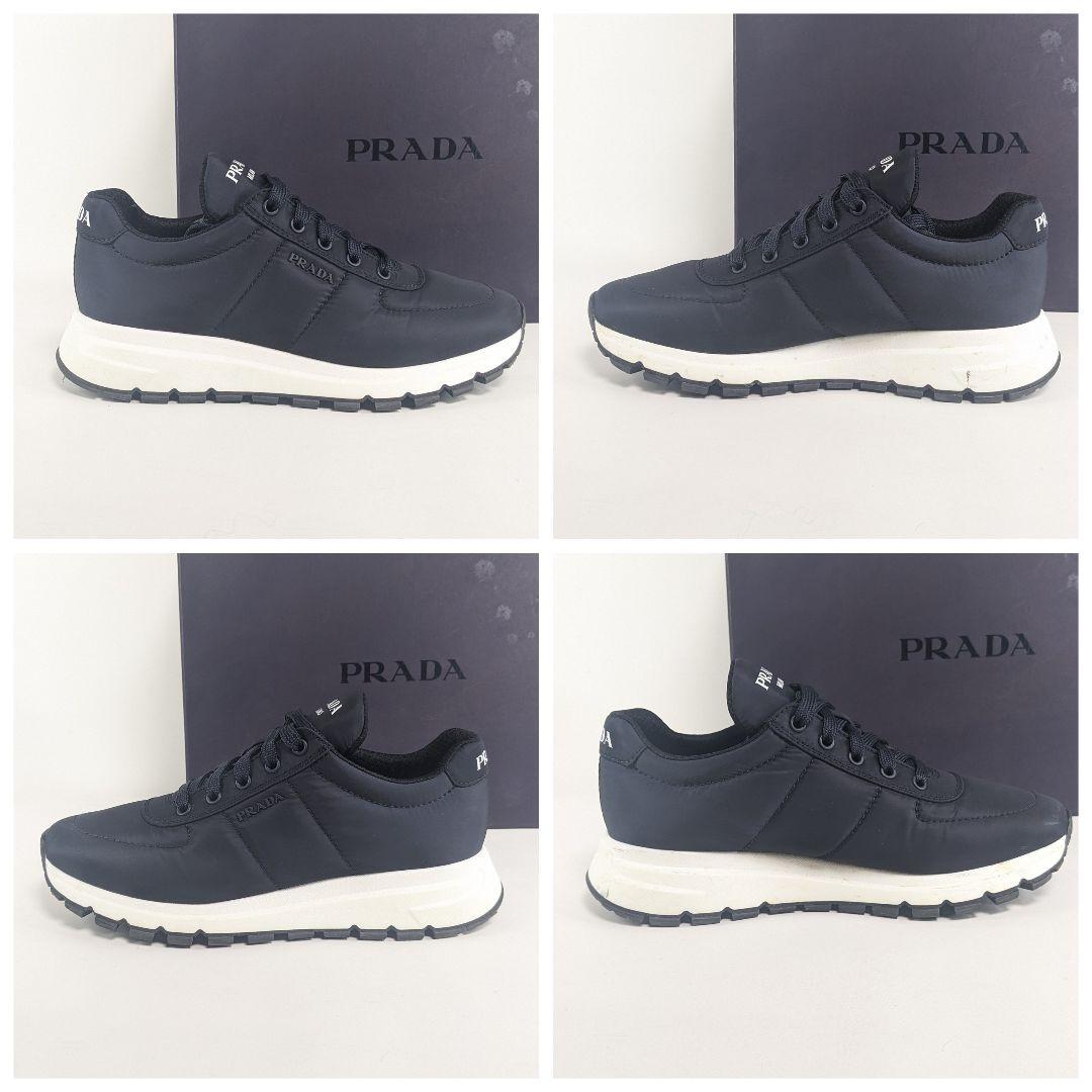 美品　PRADA　プラダ　スニーカー　ナイロン　箱付き　軽量　ダークネイビー