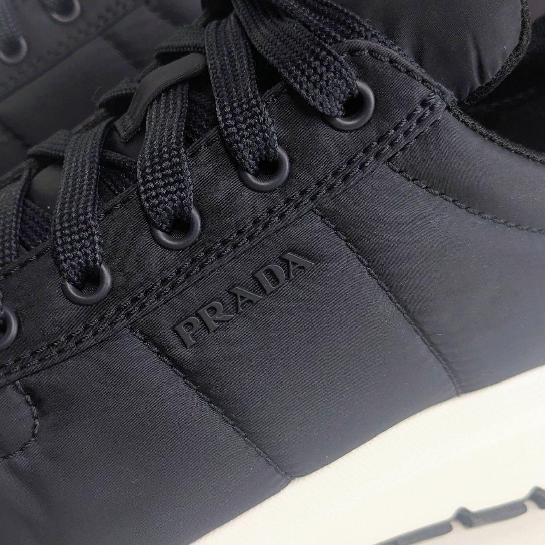 美品　PRADA　プラダ　スニーカー　ナイロン　箱付き　軽量　ダークネイビー