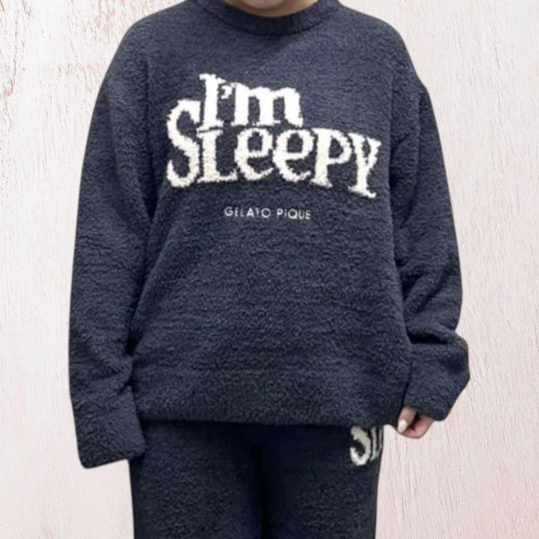 ジェラートピケ　パウダースリーピーロゴジャガードプルオーバー＆ロングパンツセット