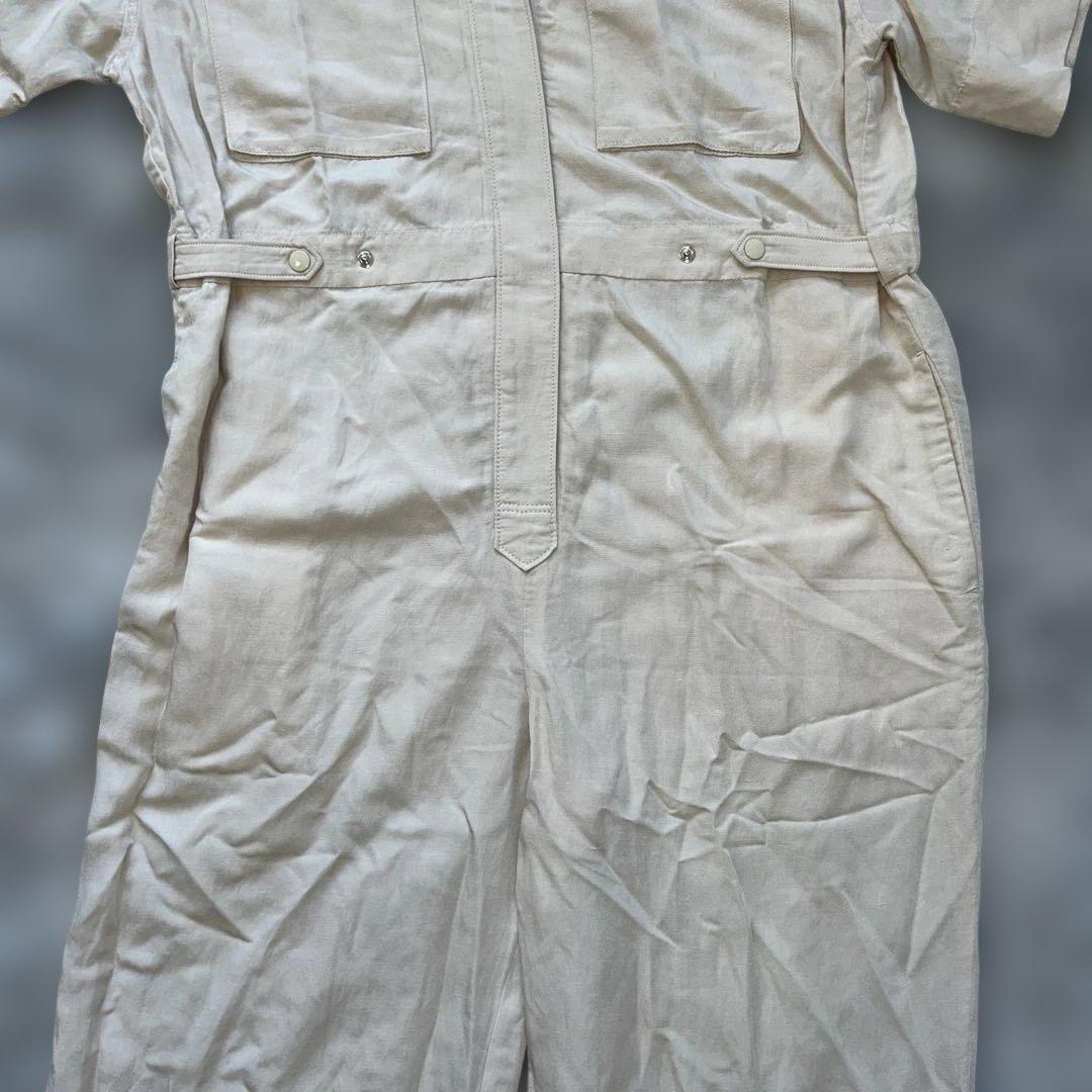 【新品】VENIT リネン レーヨン オールインワン ホワイト 38サイズ