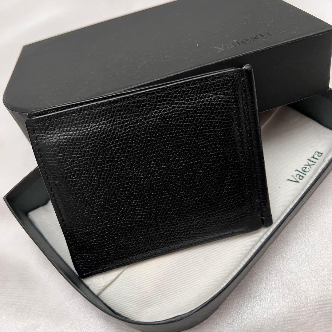 ✨箱・袋付き美品✨ヴァレクストラ　マネークリップ・カードケース　レザー　ブラック