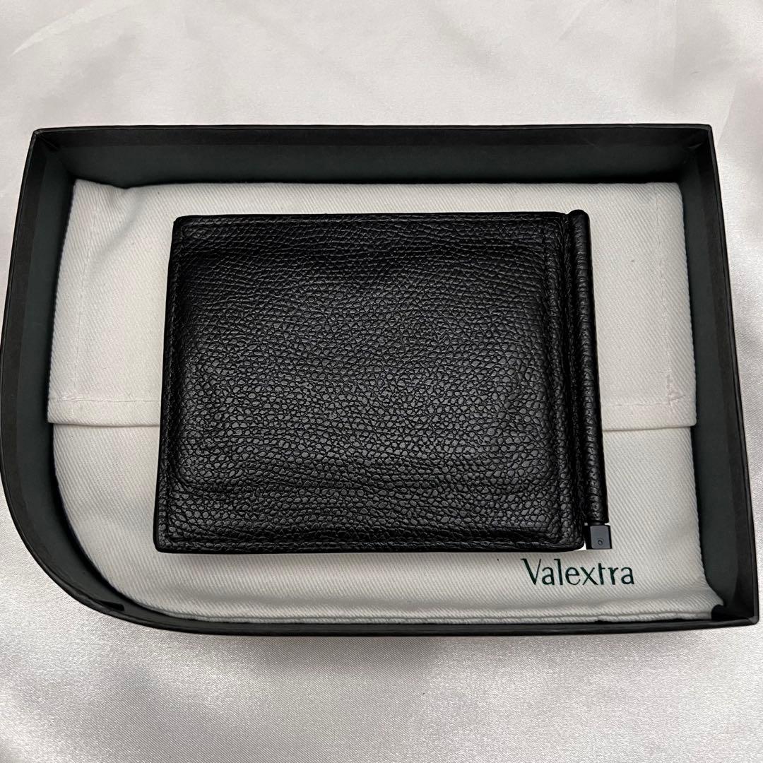 ✨箱・袋付き美品✨ヴァレクストラ　マネークリップ・カードケース　レザー　ブラック