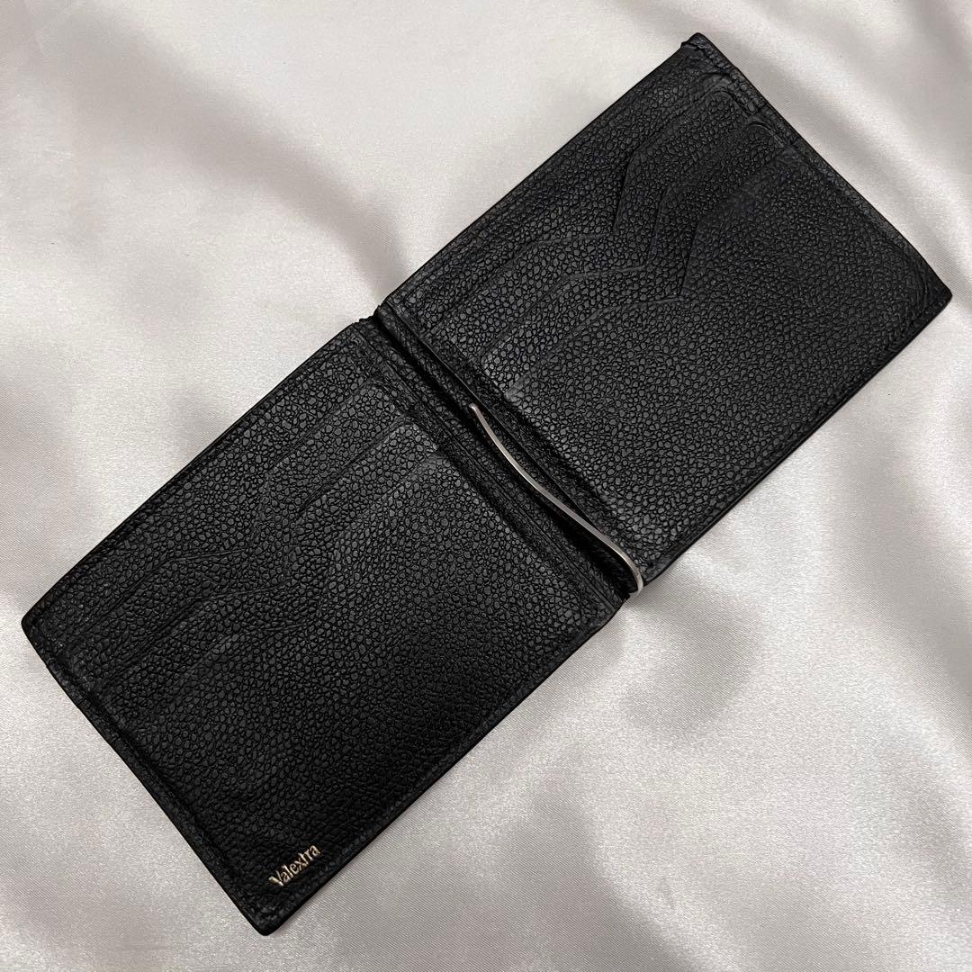✨箱・袋付き美品✨ヴァレクストラ　マネークリップ・カードケース　レザー　ブラック