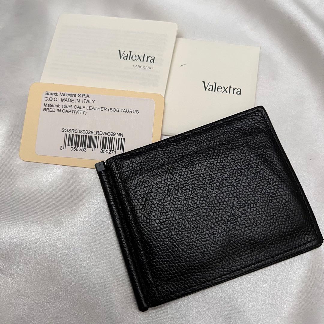 ✨箱・袋付き美品✨ヴァレクストラ　マネークリップ・カードケース　レザー　ブラック