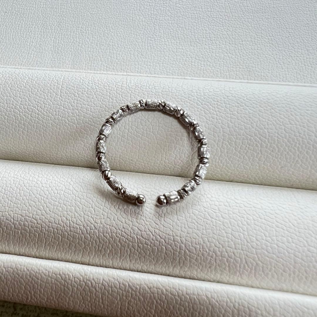 【未使用】K18 ホワイトゴールド 指輪 14〜16号 刻印あり