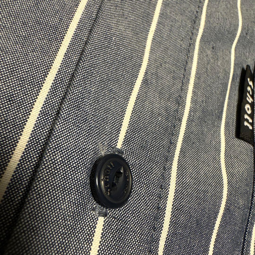 Schott ショット 刺繍 ワークシャツ ストライプ アメカジ バイク