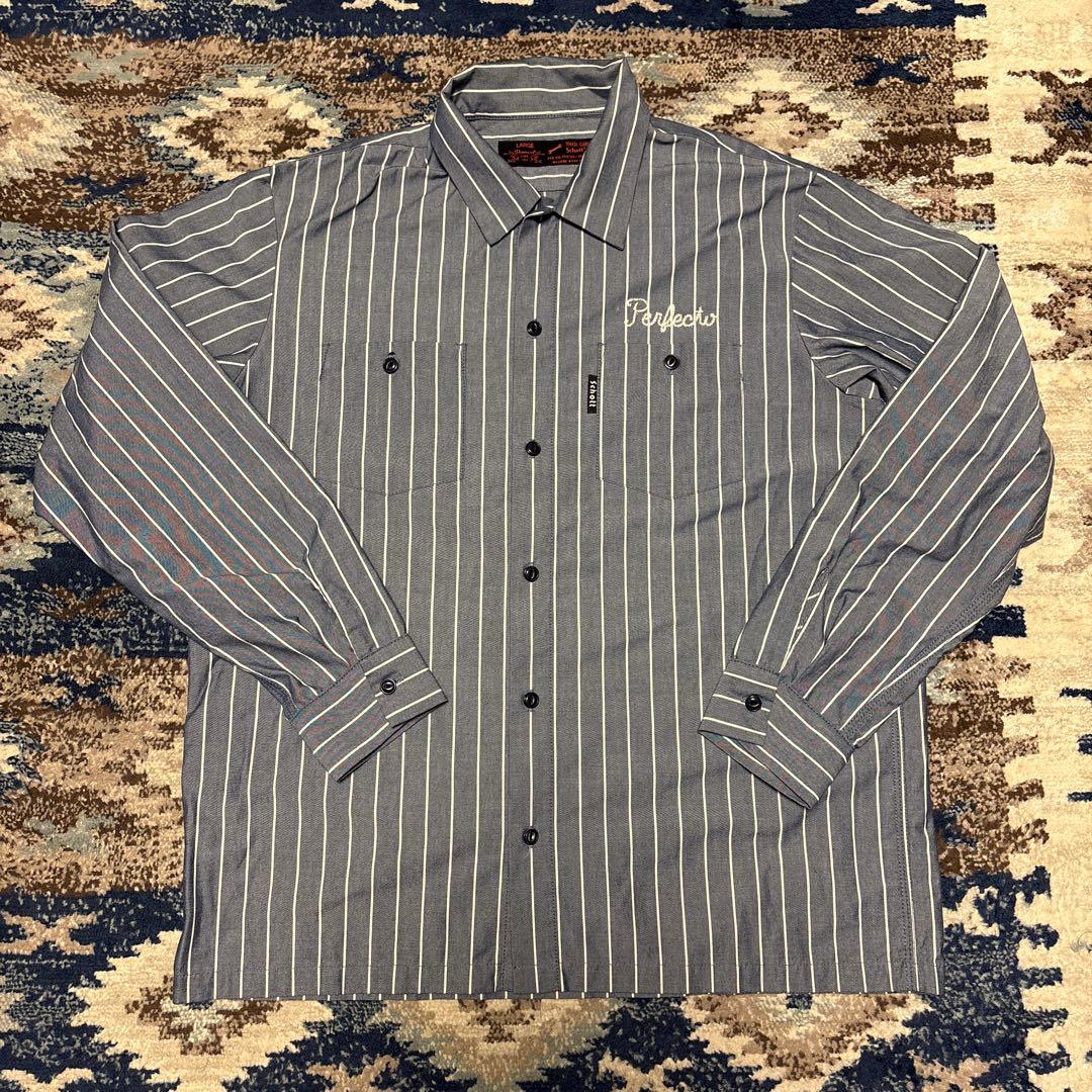 Schott ショット 刺繍 ワークシャツ ストライプ アメカジ バイク