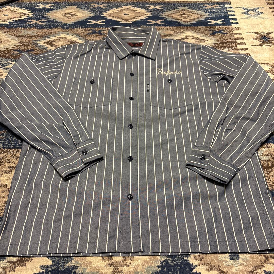 Schott ショット 刺繍 ワークシャツ ストライプ アメカジ バイク