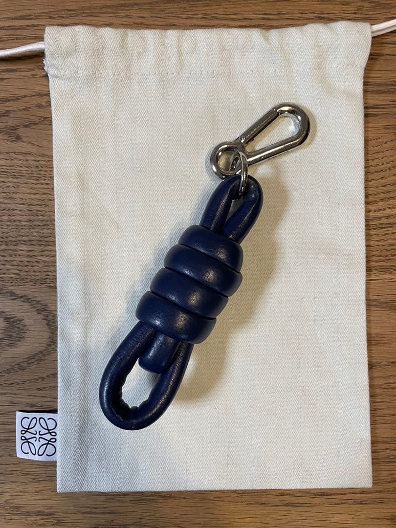 LOEWE ノットチャーム ネイビー ロエベ キーリング キーホルダー
