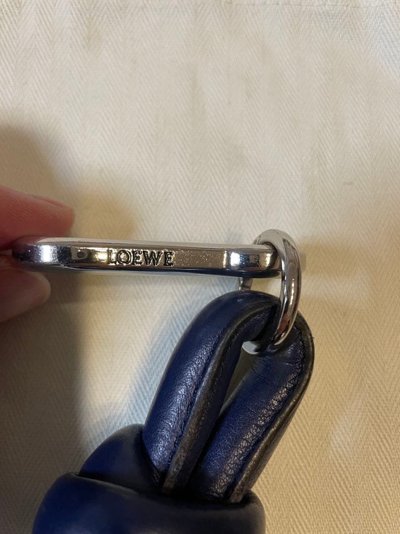 LOEWE ノットチャーム ネイビー ロエベ キーリング キーホルダー