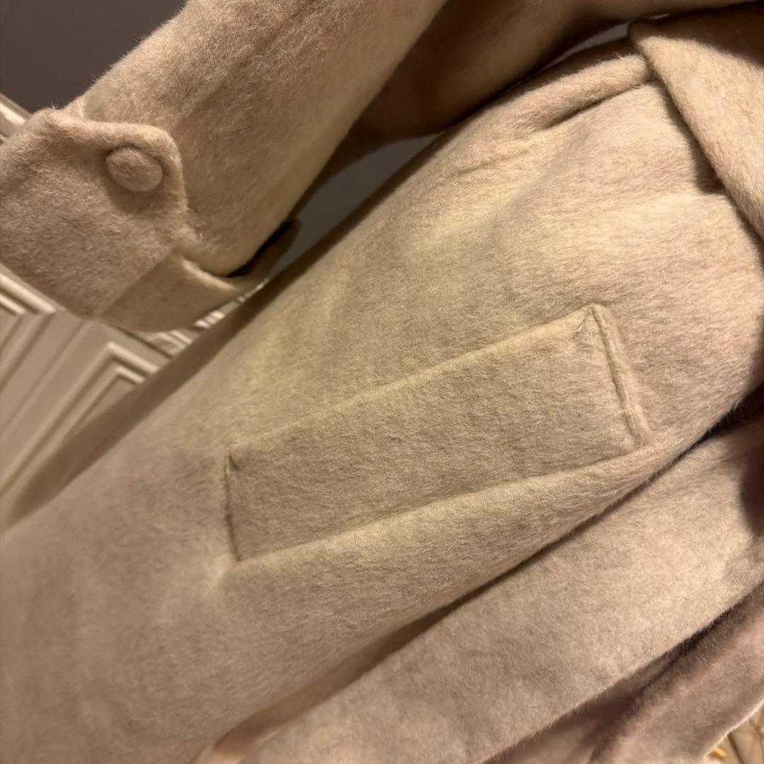 【8万円】カシミヤブレンドウール　ビッグカラーデザインコート