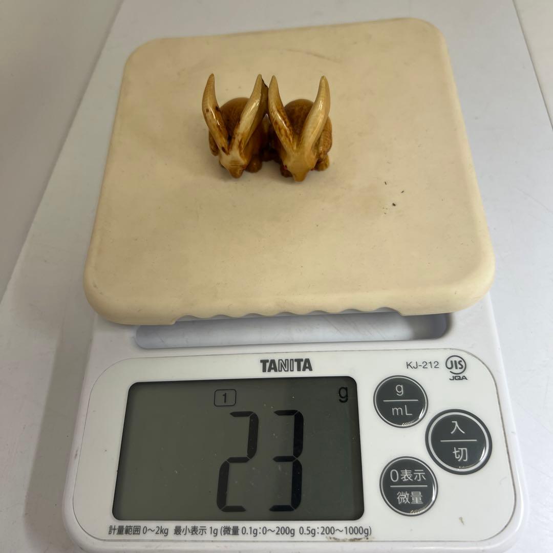 極上寛公銘　ウサギ根付　23g 東Y8-0114☆2F