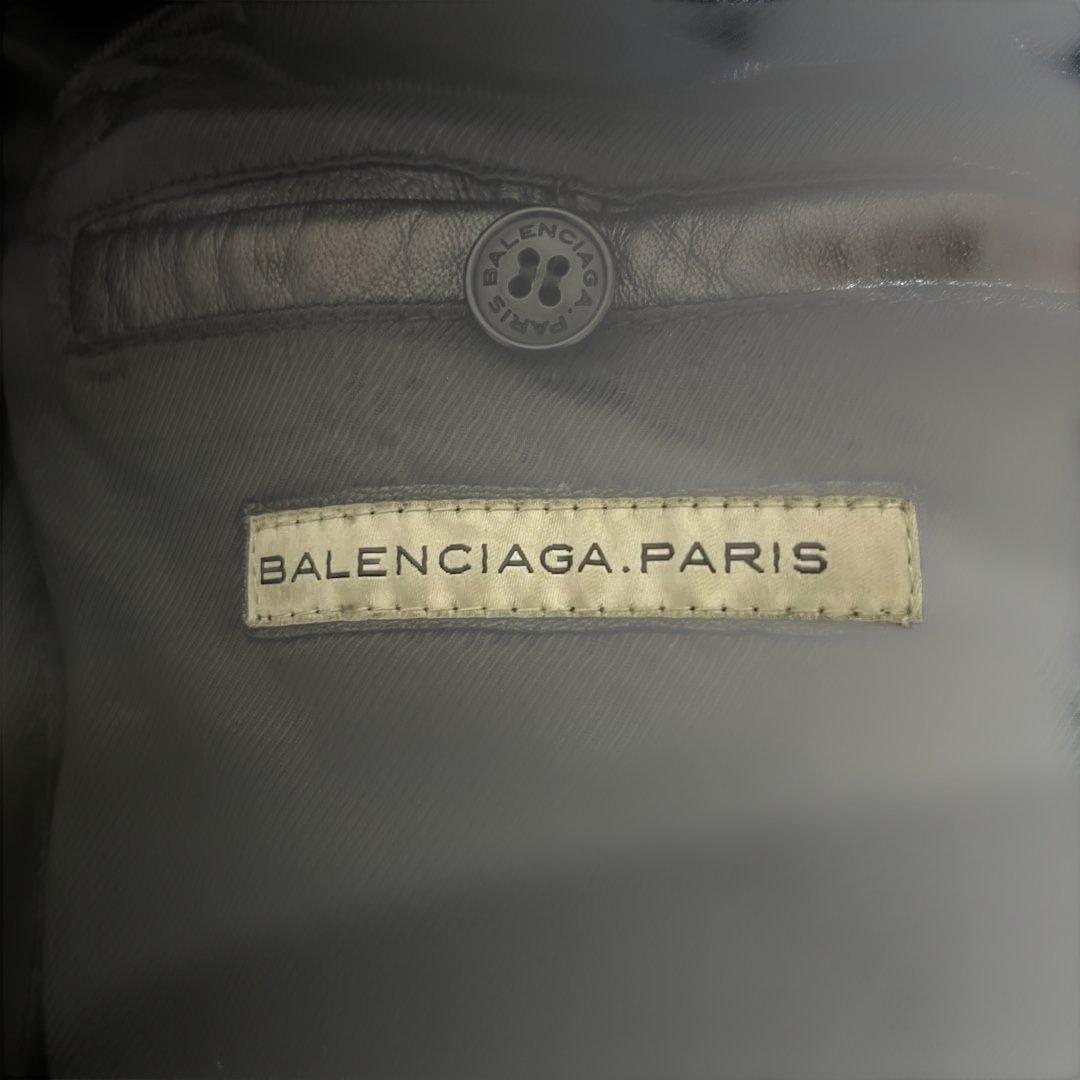 バレンシアガ　フード付きレザージャケット