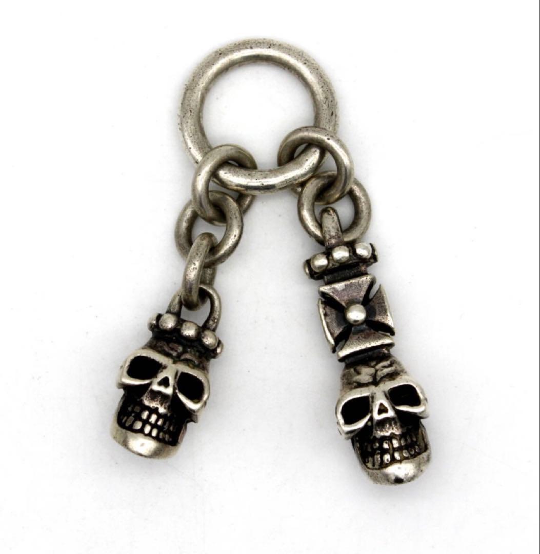 SILVER925 シルバー925 純銀 ダブル スカル ペンダントトップ