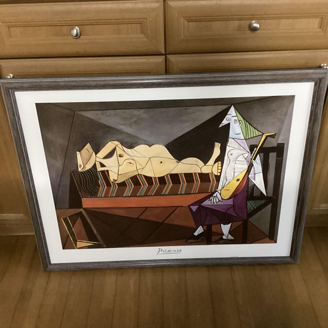 ピカソのポスターアート　　豪華木枠額装仕立て　　前面アクリル板仕様　状態良好