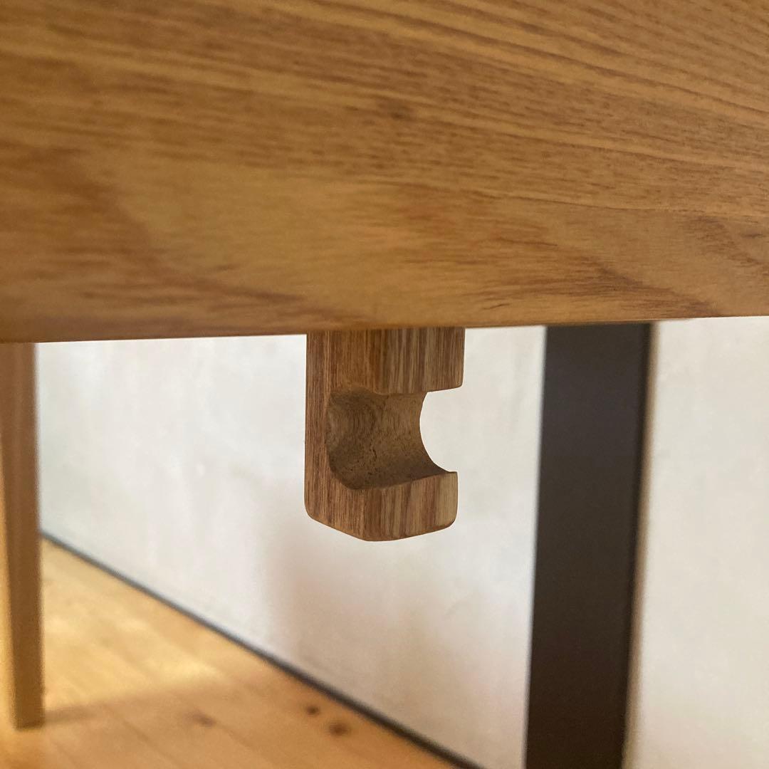 無印良品　タモ材　学習机　木製テーブル　引き出し付き