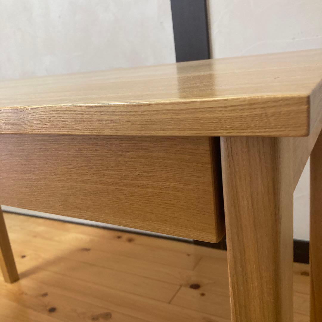 無印良品　タモ材　学習机　木製テーブル　引き出し付き
