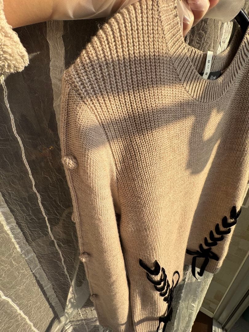 René リボンニット　ベージュ　2023AW サイズ36 ウール100%