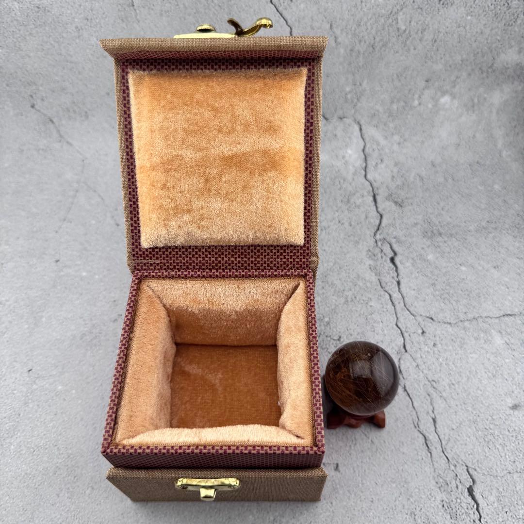 M-45ルチル丸玉　ルチルクォーツスフィア　天然石　針入り水晶　34.7mm