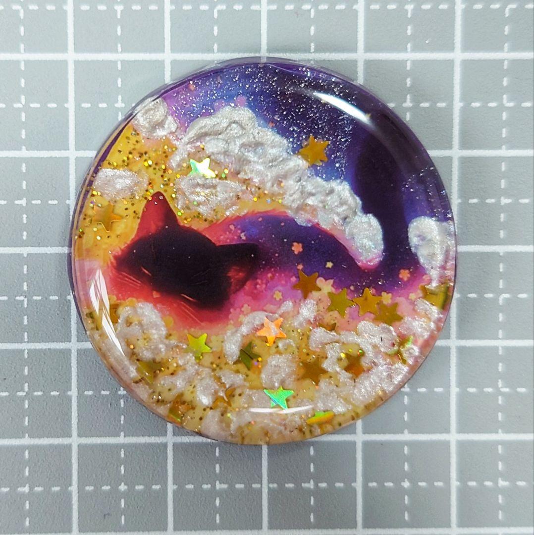 レジン　猫　ヘアゴム　ブローチ　ポニーフック　No.311