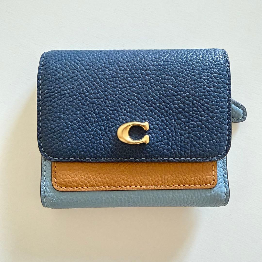 美品✨COACH ミラ スモール フラップ ウォレット・カラーブロック