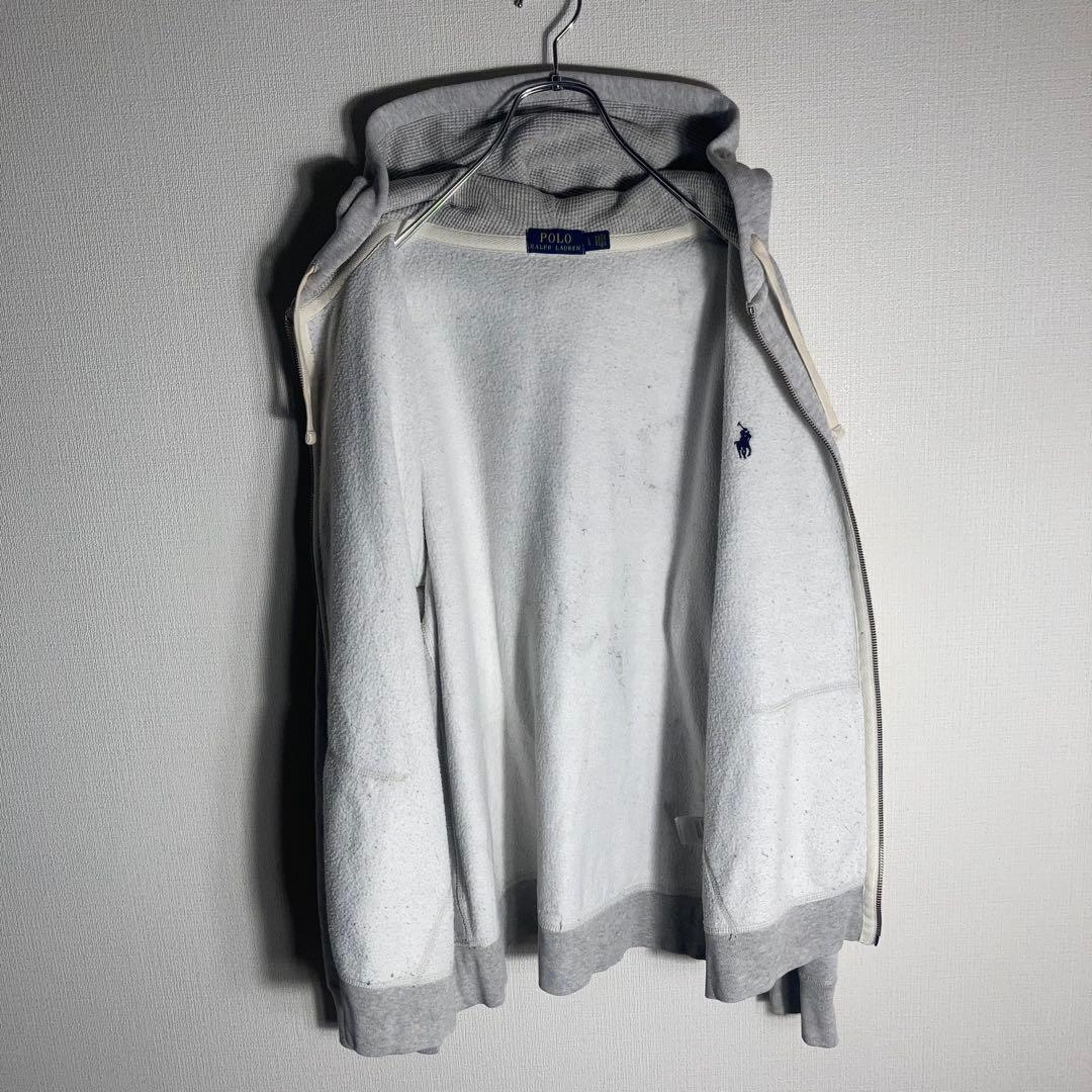RALPH LAUREN フルジップパーカー 刺繍 ポニー グレー L