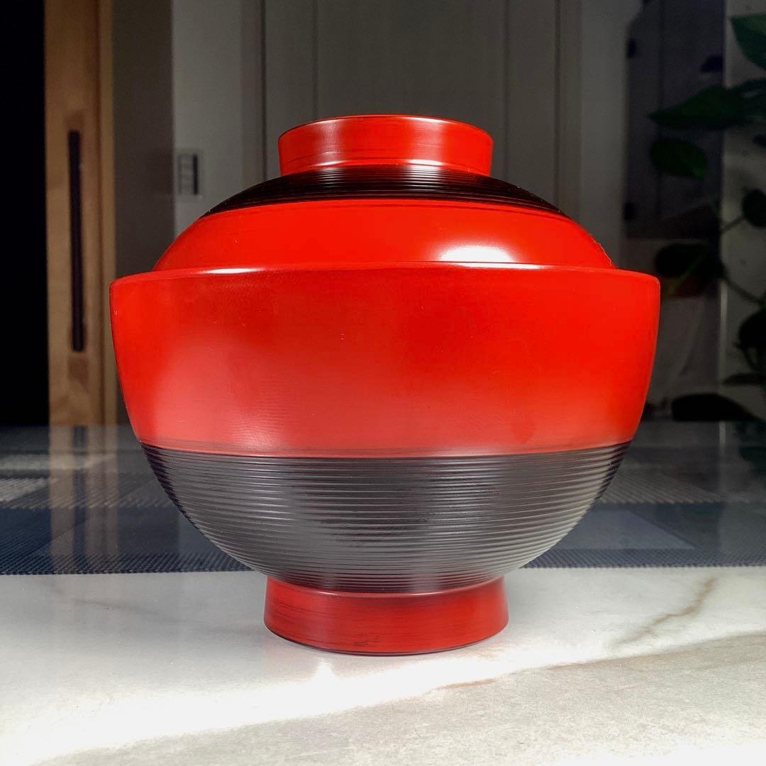 『フォロうー特価』　たち吉　朱塗　蓋付お椀　5客