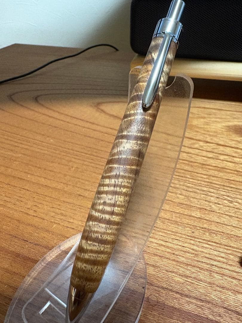 502極上　ハワイアンカーリーコア　ツートン　木軸シャーペン　ボールペン