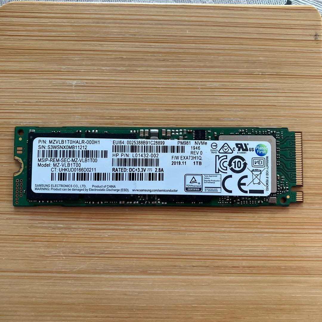 内蔵型SSD Samsung 1TB NVMe M.2 2280 SSD