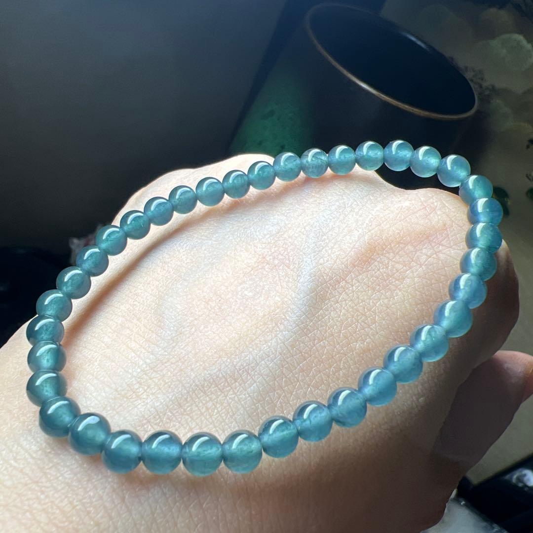 本翡翠、特選純ブルー、ネイビーブレスレット