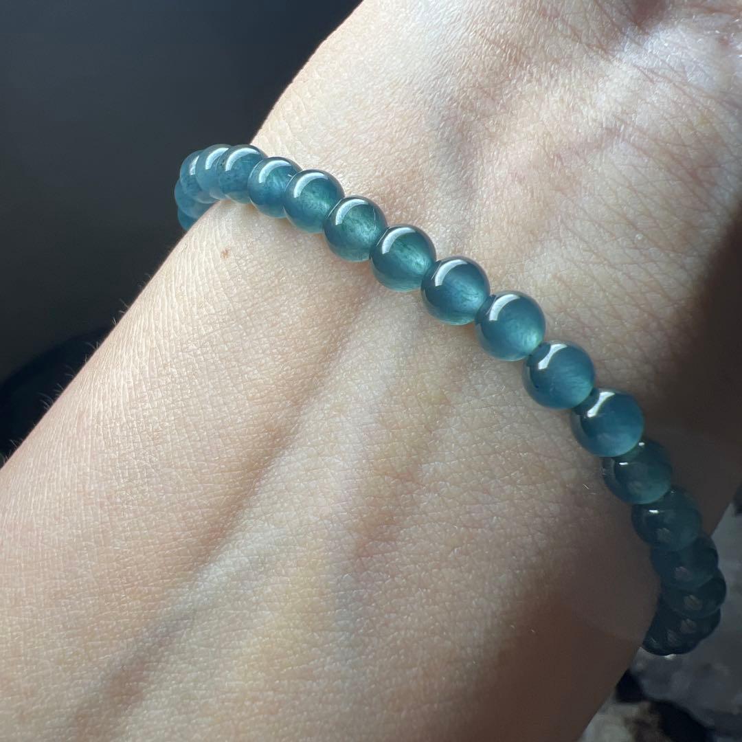 本翡翠、特選純ブルー、ネイビーブレスレット