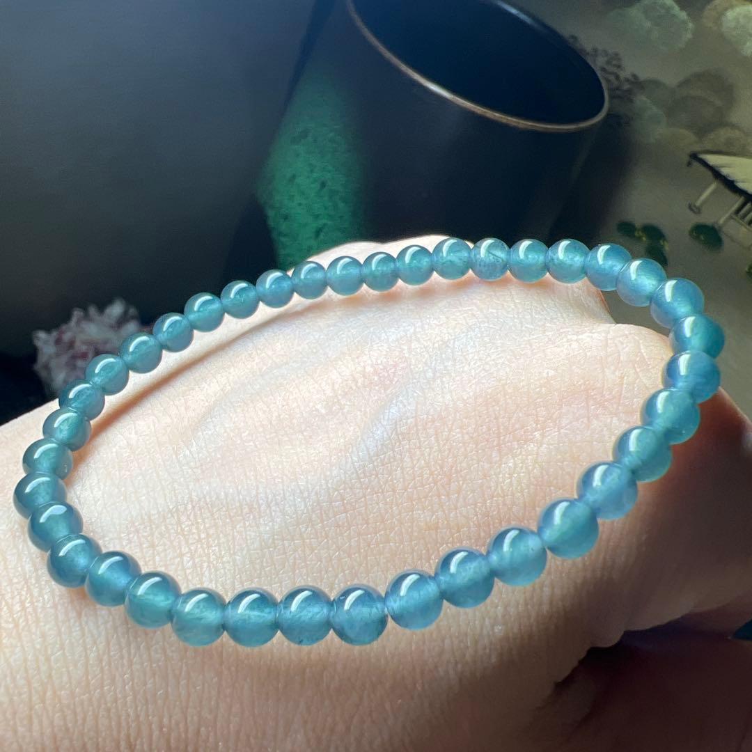 本翡翠、特選純ブルー、ネイビーブレスレット