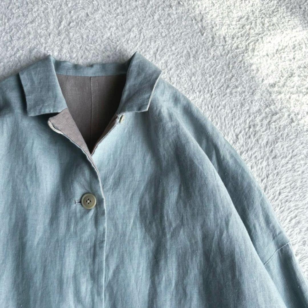 極美品 コンジェペイエ リネンリバーシブルコート 近年モデル ゆったり