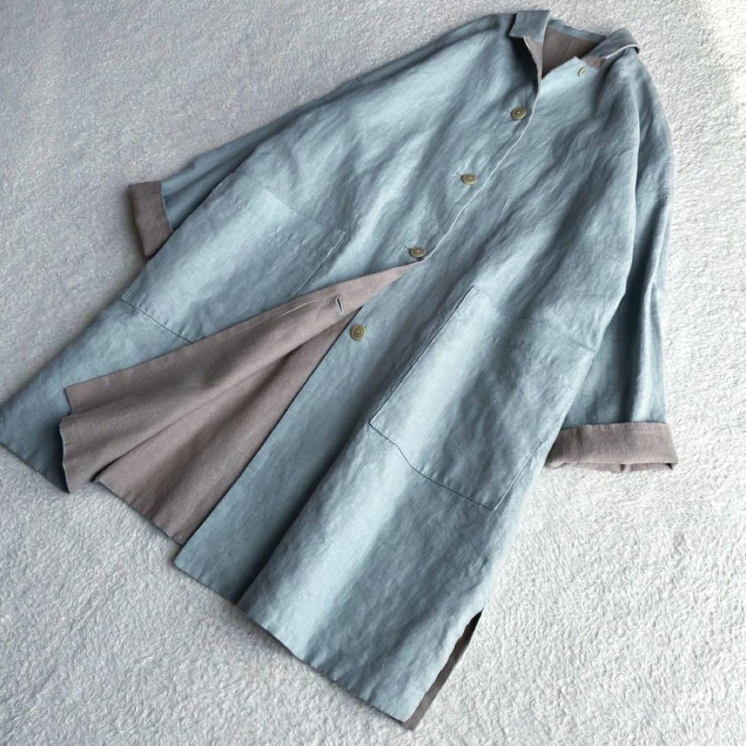 極美品 コンジェペイエ リネンリバーシブルコート 近年モデル ゆったり
