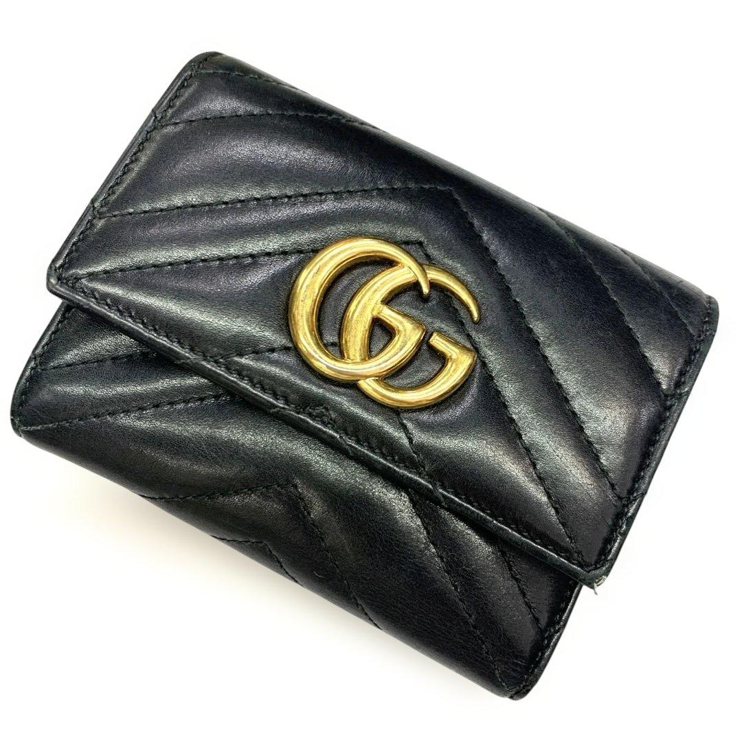 GUCCI GGマーモント　三つ折り財布　474802