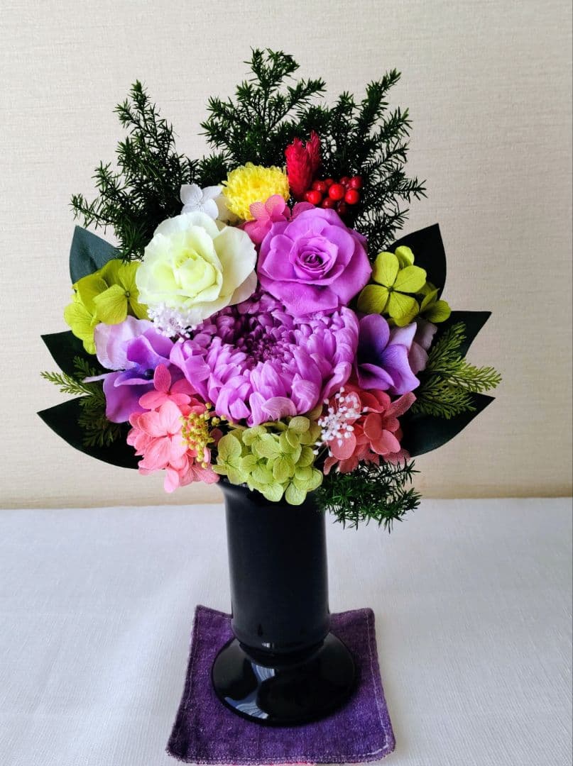 一対仏花プリザーブドフラワーお手入れ不要