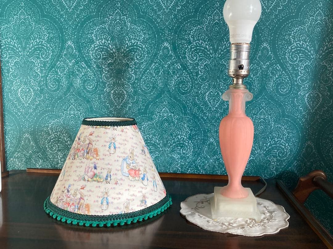 米国　アンティーク　アラジン　フロンズガラス　テーブルランプ